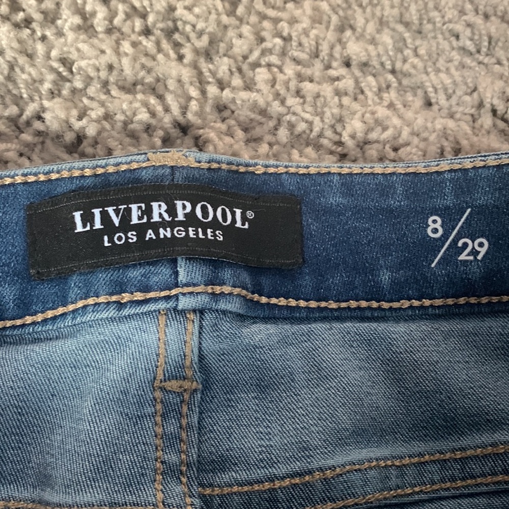 Liverpool Jeans Company Medium Blue Cropped Flare Jeans - Picture 7 of 16